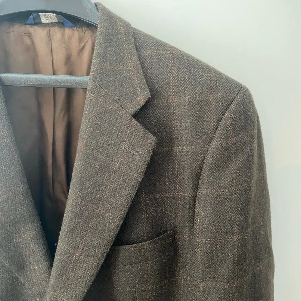 Vintage Brooks Brothers Wool Plaid Jacket Sport Coat Blazer Mens 43L Old Money